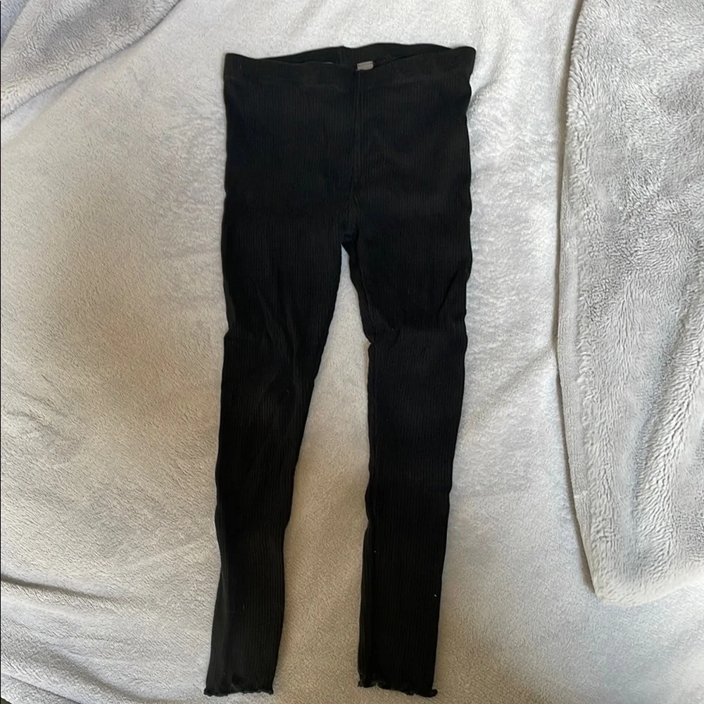 Rumi + Ryder Black Kids Ribbed Leggings